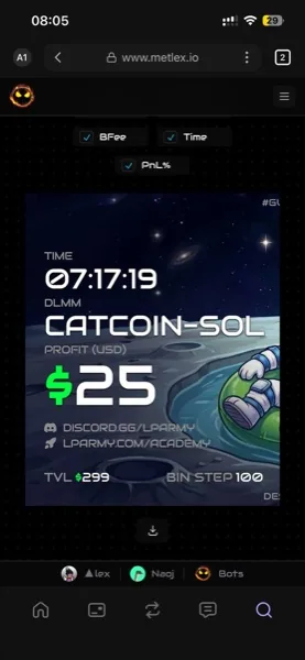 Скриншот закрытой позиции CATCOIN-SOL