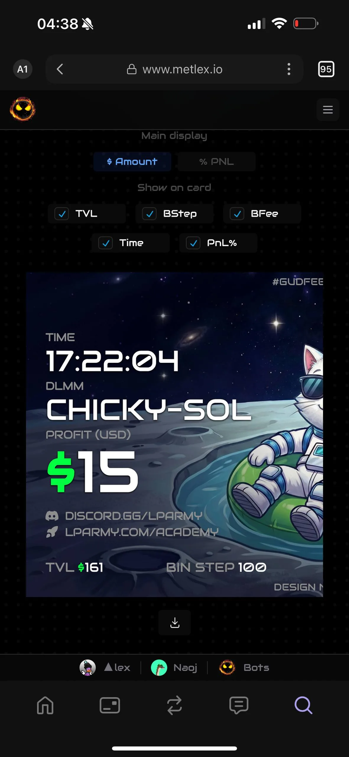 Скриншот закрытой позиции CHICKY-SOL